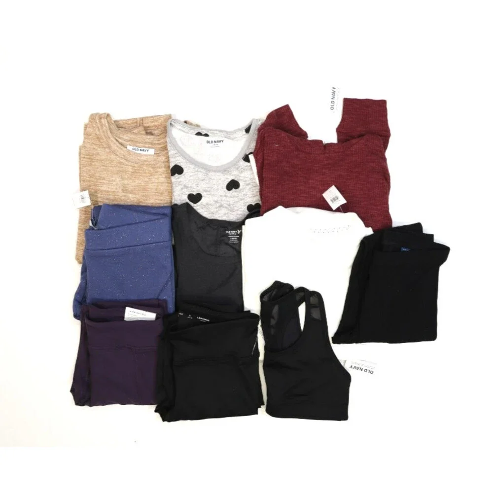 Old Navy Bulk Lot Of 10 Girls Size Large 10/12 Mixed Season Tops Bottoms Shorts